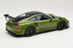 Porsche 911 991.2 GT3 RS Weissach Package Lizard Green Wording & Zwarte Magnesium Velgen Minichamps 1:18 155068232 Metaal — afbeelding 2 van 6