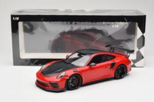 Porsche 911 991.2 GT3 RS Weissach Package Rood met Zwarte Velgen Minichamps 1:18 155068230 Metaal — afbeelding 6 van 6