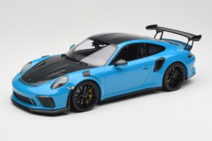 Porsche 911 991.2 GT3 RS Weissach Package Shark Blue Zwarte Magnesium Velgen Minichamps 1:18 153068224 Metaal