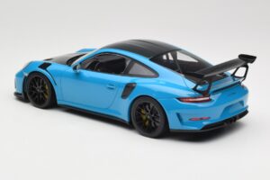Porsche 911 991.2 GT3 RS Weissach Package Shark Blue Zwarte Magnesium Velgen Minichamps 1:18 153068224 Metaal — afbeelding 5 van 6