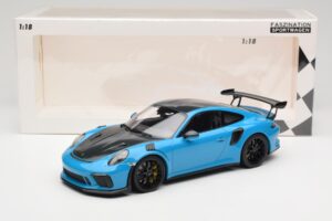 Porsche 911 991.2 GT3 RS Weissach Package Shark Blue Zwarte Magnesium Velgen Minichamps 1:18 153068224 Metaal — afbeelding 6 van 6
