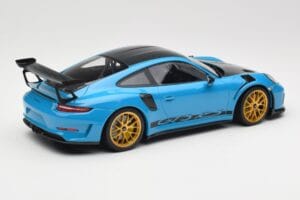 Porsche 911 991.2 GT3 RS Weissach Package Shark Blue Wording Gouden Magnesium Velgen Minichamps 1:18 153068237 Metaal — afbeelding 2 van 6
