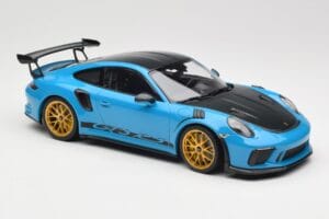Porsche 911 991.2 GT3 RS Weissach Package Shark Blue Wording Gouden Magnesium Velgen Minichamps 1:18 153068237 Metaal — afbeelding 4 van 6