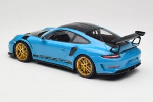 Porsche 911 991.2 GT3 RS Weissach Package Shark Blue Wording Gouden Magnesium Velgen Minichamps 1:18 153068237 Metaal — afbeelding 5 van 6