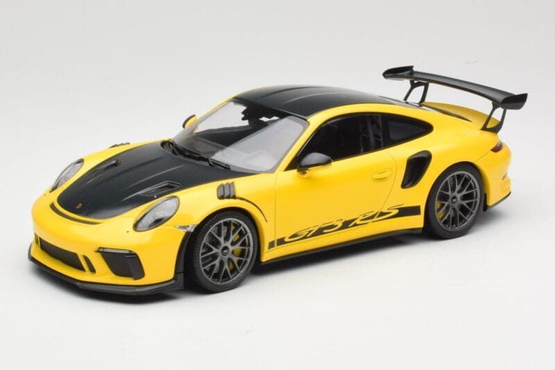 Porsche 911 991.2 GT3 RS Geel Weissach Package Platinum Wheels Minichamps 1:18 155068221 Metaal
