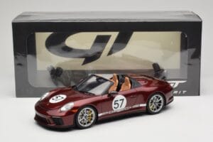 Porsche 911 991.2 Speedster Heritage Edition Cherry Metallic GT Spirit 1:18 GT929 Hars — afbeelding 6 van 6