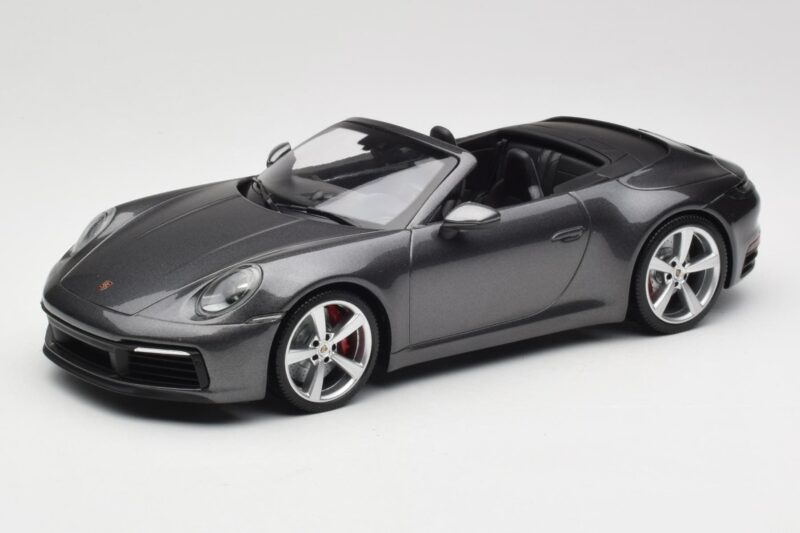 Porsche 911 992 Carrera 4S Cabriolet Agate Grey Metallic Minichamps 1:18 155067336 Metaal
