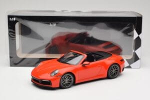 Porsche 911 992 Carrera 4S Cabriolet Oranje Minichamps 1:18 155067334 Metaal — afbeelding 6 van 6