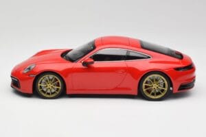 Porsche 911 992 Carrera 4S Guards Rood & Gouden Wielen Minichamps 1:18 153067328 Metaal — afbeelding 3 van 6