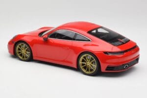 Porsche 911 992 Carrera 4S Guards Rood & Gouden Wielen Minichamps 1:18 153067328 Metaal — afbeelding 5 van 6