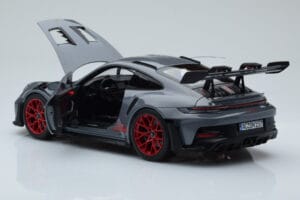 Porsche 911 992 GT3 RS Arctic Grijs Pyro Rood Norev 1:18 187350 Metaal — afbeelding 5 van 8
