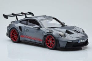 Porsche 911 992 GT3 RS Arctic Grijs Pyro Rood Norev 1:18 187350 Metaal — afbeelding 6 van 8