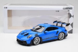 Porsche 911 992 GT3 RS Blauw & Zilveren Wielen & Zwart Decor Minichamps 1:18 153062234 Metaal — afbeelding 6 van 6