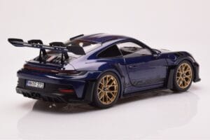 Porsche 911 992 GT3 RS Gentian Blauw Metallic Norev 1:18 187363 Metaal — afbeelding 3 van 8