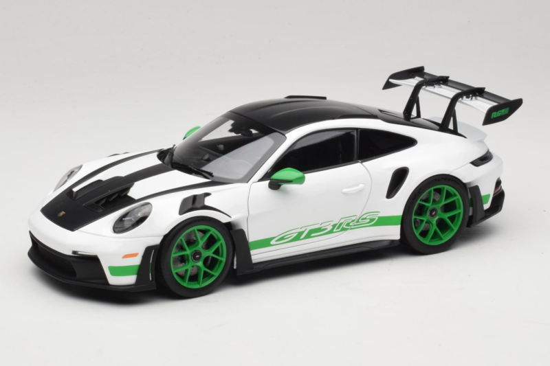 Porsche 911 992 GT3 RS Tribute to Carrera RS White Python Green Norev 1:18 187372 Metaal