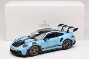 Porsche 911 992 GT3 RS Weissach Pack Gulf Blue Norev 1:18 187367 Metaal — afbeelding 8 van 8