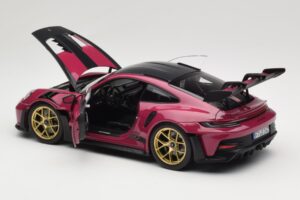 Porsche 911 992 GT3 RS Weissach Package Ruby Star Norev 1:18 187370 Metaal — afbeelding 5 van 8