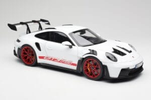 Porsche 911 992 GT3 RS Wit & Pyro Rood Norev 1:12 127530 Metaal — afbeelding 4 van 6