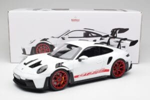 Porsche 911 992 GT3 RS Wit & Pyro Rood Norev 1:12 127530 Metaal — afbeelding 6 van 6