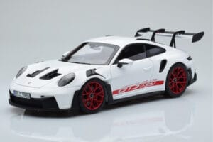 Porsche 911 992 GT3 RS Wit Pyro Rood Norev 1:18 187352 Metaal