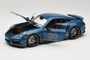 Porsche 911 992 Turbo S Coupe Sport Design Blauw Minichamps 1:18 113069073 Metaal — afbeelding 2 van 8