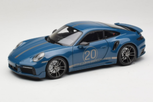 Porsche 911 992 Turbo S Coupe Sport Design Blauw Minichamps 1:18 113069073 Metaal