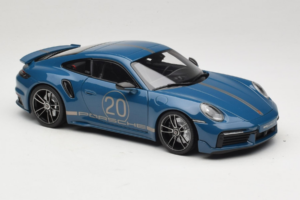 Porsche 911 992 Turbo S Coupe Sport Design Blauw Minichamps 1:18 113069073 Metaal — afbeelding 6 van 8