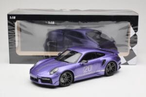 Porsche 911 992 Turbo S Sport Design Package Viola Metallic Minichamps 1:18 155069174 Metaal — afbeelding 6 van 6