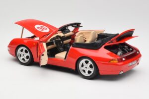 Porsche 911 993 Carrera Cabriolet Rood Bburago 1:18 3090 Metaal — afbeelding 5 van 8