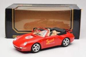 Porsche 911 993 Carrera Cabriolet Rood Bburago 1:18 3090 Metaal — afbeelding 8 van 8