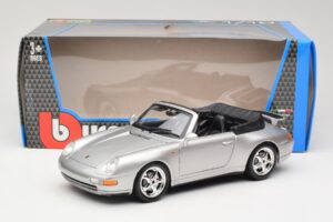 Porsche 911 993 Carrera Cabriolet Zilver Bburago 1:18 18-12039 Metaal — afbeelding 8 van 8