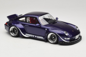 Porsche 911 993 RWB Army Girl Paars GT Spirit 1:18 GT562 Hars — afbeelding 4 van 6