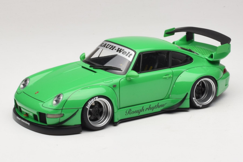 Porsche 911 993 RWB Groen Gun Grey Wheels AUTOart 1:18 78151 Composiet