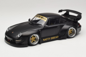 Porsche 911 993 RWB Matt Black With Gold Wheels AUTOart 1:18 78154 Composiet