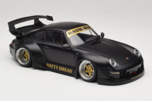 Porsche 911 993 RWB Matt Black With Gold Wheels AUTOart 1:18 78154 Composiet — afbeelding 6 van 8