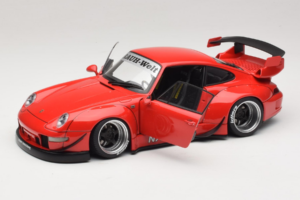 Porsche 911 993 RWB Rood Gun Grey Wheels AUTOart 1:18 78153 Composiet — afbeelding 2 van 8