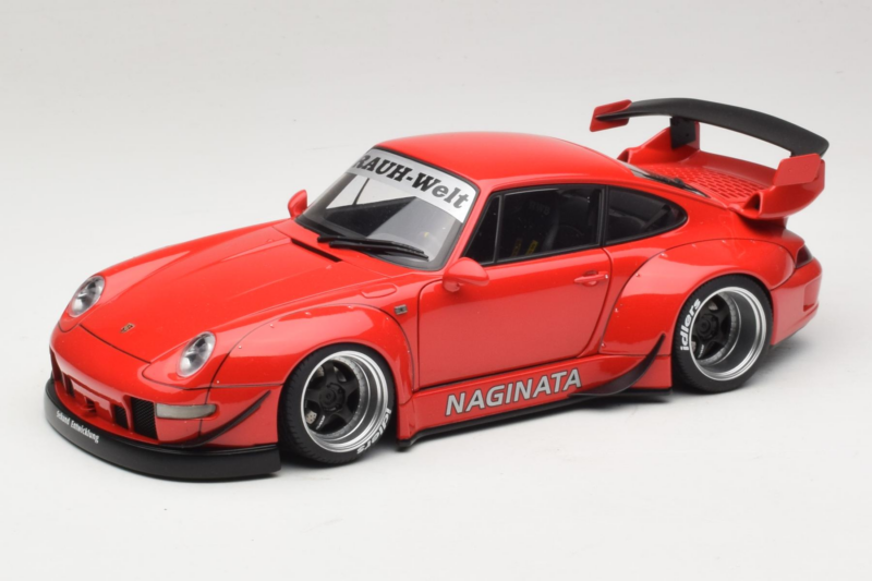 Porsche 911 993 RWB Rood Gun Grey Wheels AUTOart 1:18 78153 Composiet