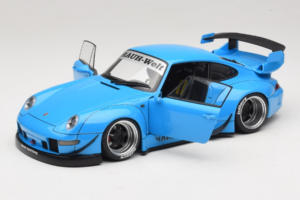 Porsche 911 993 RWB Hemelsblauw Gun Grey Wheels AUTOart 1:18 78152 Composiet — afbeelding 2 van 8