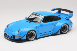 Porsche 911 993 RWB Hemelsblauw Gun Grey Wheels AUTOart 1:18 78152 Composiet