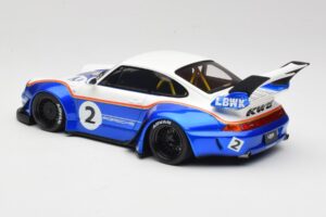 Porsche 911 993 RWB X Liberty Walk Wit Met Blauw GT Spirit 1:18 GT530 Hars — afbeelding 5 van 8
