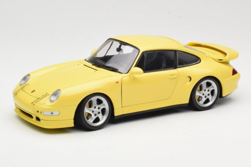 Porsche 911 993 Turbo S Geel UT Models 1:18 27836 Metaal