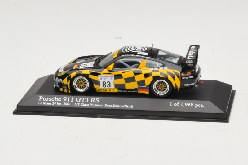 Porsche 911 996 GT3 RS #83 Rosa / Babini 24 Hours of Le Mans 2001 Minichamps 1:43 400016983 Metaal