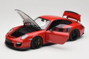 Porsche 911 997 GT2 RS Rood Met Zwarte Velgen Minichamps 1:18 100069407 Metaal — afbeelding 2 van 8