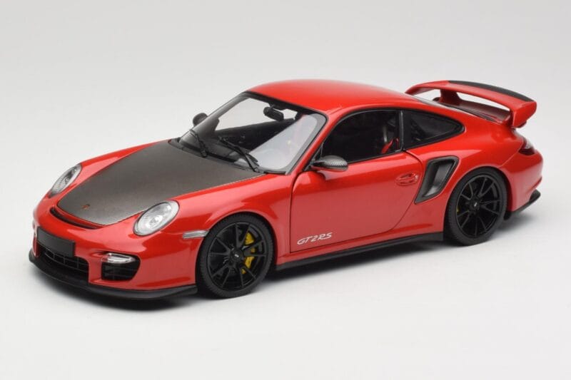 Porsche 911 997 GT2 RS Rood Met Zwarte Velgen Minichamps 1:18 100069407 Metaal