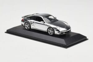 Porsche 911 997 Turbo Chrome Silver Minichamps 1:43 WAP02060816-R Metaal — afbeelding 3 van 5