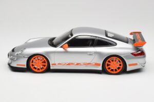 Porsche 911 997.1 GT3 RS Zilver met Oranje Velgen Minichamps 1:18 155062120 Metaal — afbeelding 3 van 6