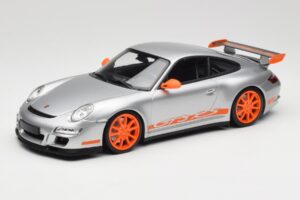 Porsche 911 997.1 GT3 RS Zilver met Oranje Velgen Minichamps 1:18 155062120 Metaal
