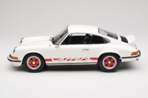 Porsche 911 Carrera RS 2.7 Grand Prix White With Red Norev 1:12 127514 Metaal — afbeelding 3 van 6