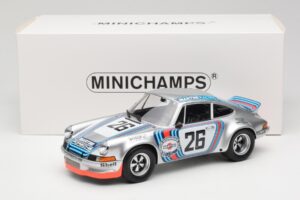 Porsche 911 Carrera RSR Group 4 GT #26 Martini Racing H. Muller / G. van Lennep GT Class Winner 1000 km Dijon 1973 Minichamps — afbeelding 6 van 6