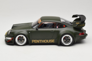 Porsche 911 RWB Penthouse Kaki Green GT Spirit 1:18 GT559 Hars — afbeelding 3 van 6